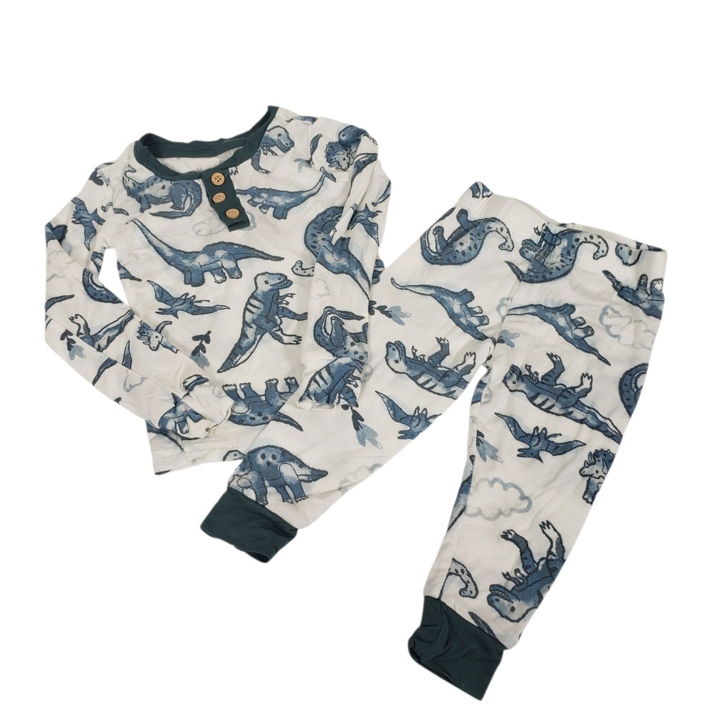 Stitch & Stone 12M Baby Pajamas Set Long Sleeve Dinosaur Print Snug Fit